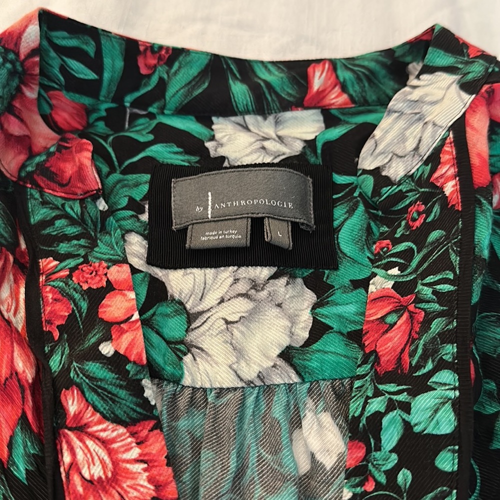 Tropical full length green and pink floral dress - Picture 3 of 5